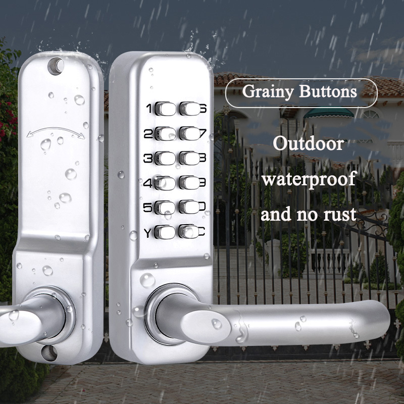 Smart Garden Gate Lock - Prata alça longa keyless mecânica digital