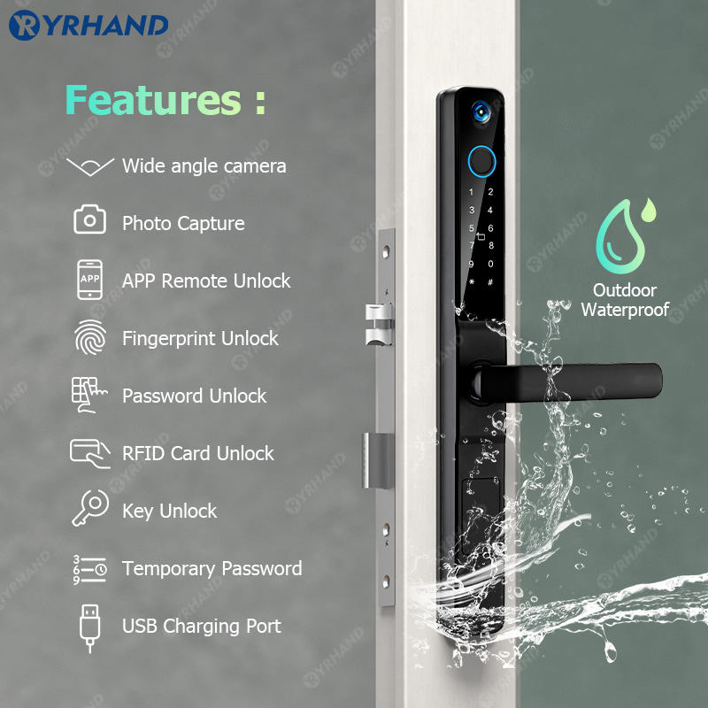 Yrhand ip66 keyless olho de ga - Smart Garden Gate Lock avaliação e preço