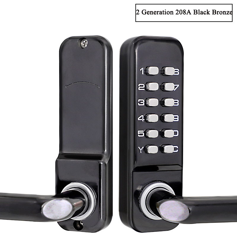 Prata alça longa keyless mecân - Smart Garden Gate Lock avaliação e preço
